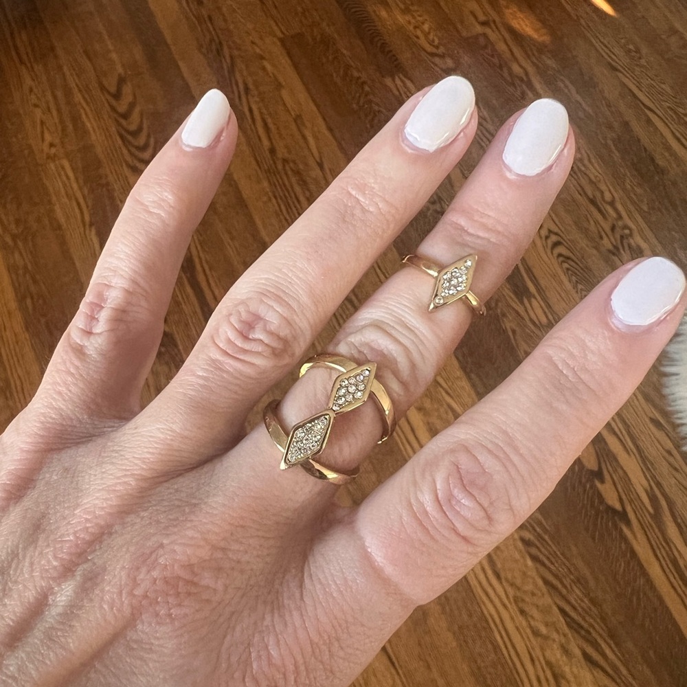 South Moon Under Elegant Gold Diamond Ring Set